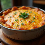 Finished Arroz con Costra al Horno with a crispy crust, ready to serve.