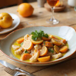 Delicious Ensalada de Naranja y Bacalao with parsley garnish, ready to enjoy.