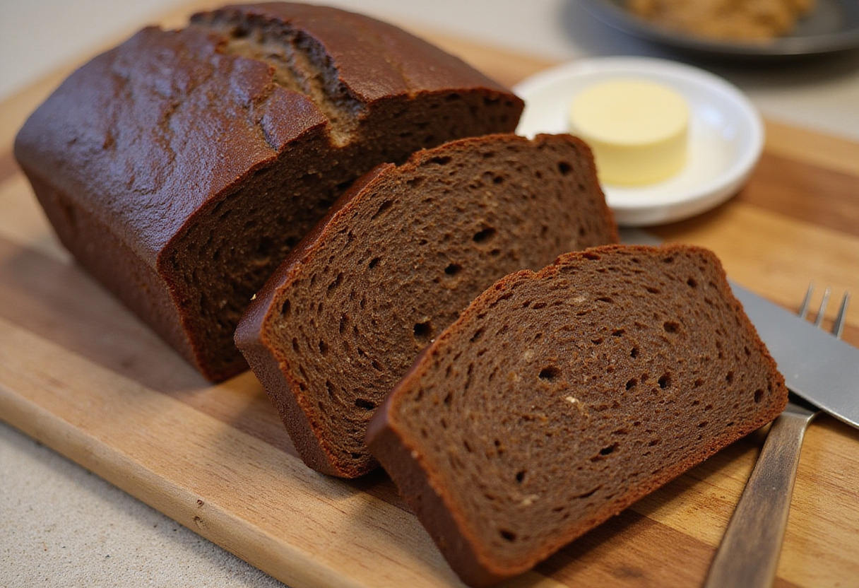 Finished Pan De Centeno loaf, perfect for sandwiches and enjoying the ultimate rye bread experience.