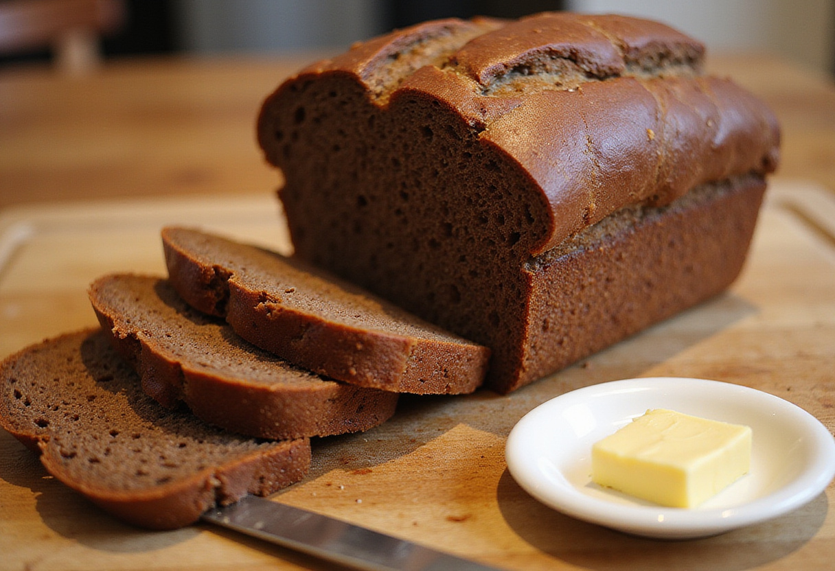 Finished Pan De Centeno loaf, perfect for sandwiches and enjoying the ultimate rye bread experience.