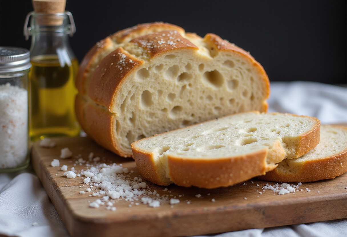 Perfectly baked Pan De Cristal sliced and ready to serve.