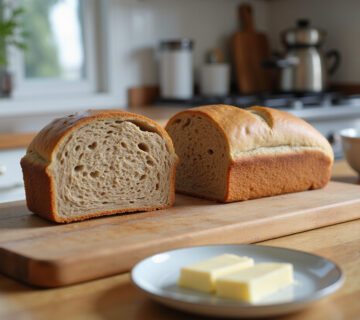 Slices of the ultimate buckwheat bread served with butter, perfect for a healthy breakfast.