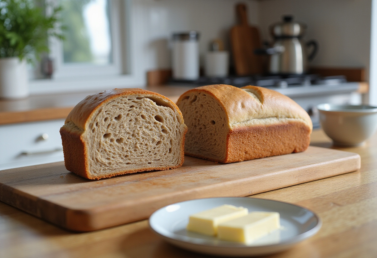 Slices of the ultimate buckwheat bread served with butter, perfect for a healthy breakfast.