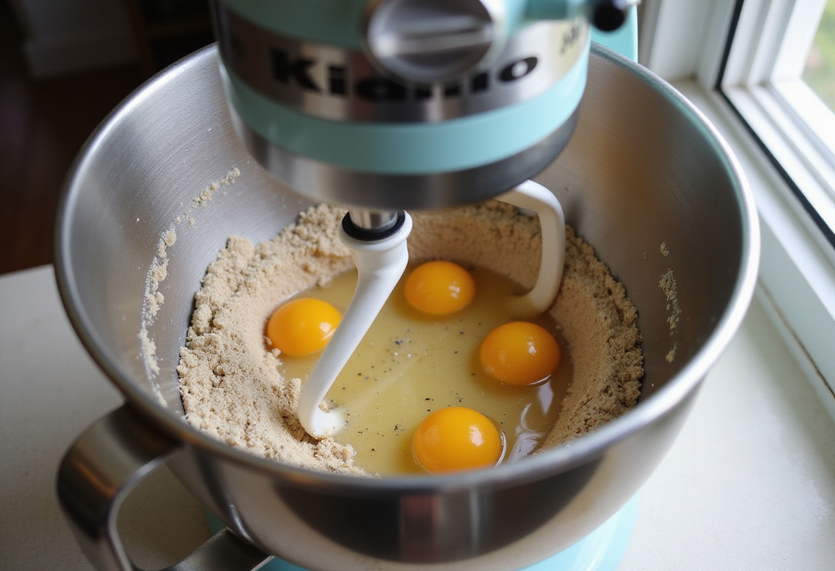 Queso fresco desmenuzado en la mezcla para la receta de Pan de Bono.