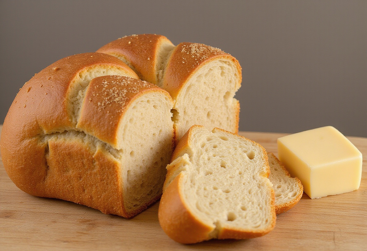 Rebanadas de Pan De Trigo Sarraceno (pan de alforfón) casero listo para comer.