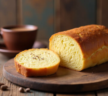 Panquemado valenciano rebanado y servido con chocolate caliente, listo para disfrutar.