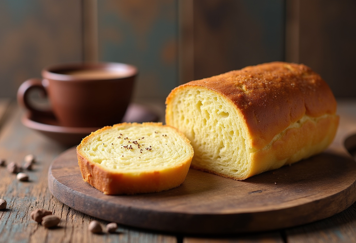 Panquemado valenciano rebanado y servido con chocolate caliente, listo para disfrutar.