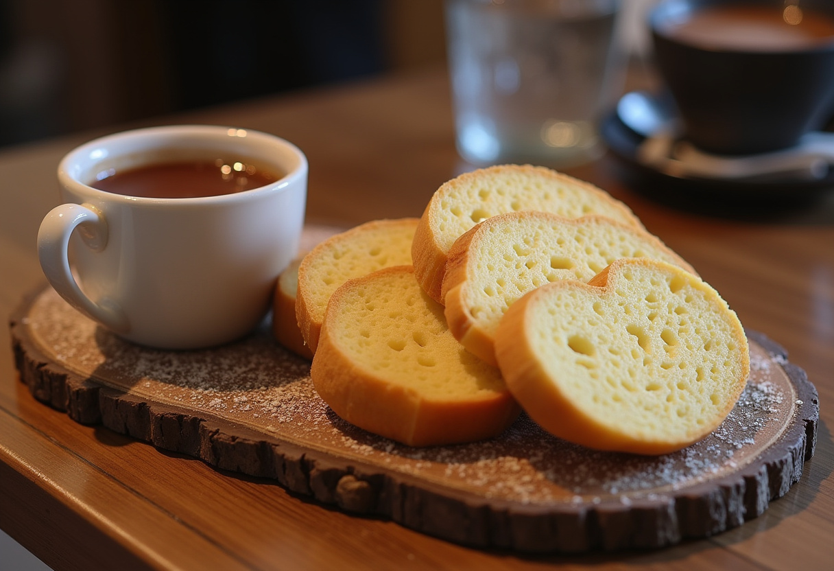 Panquemado valenciano rebanado y servido con chocolate caliente, listo para disfrutar.