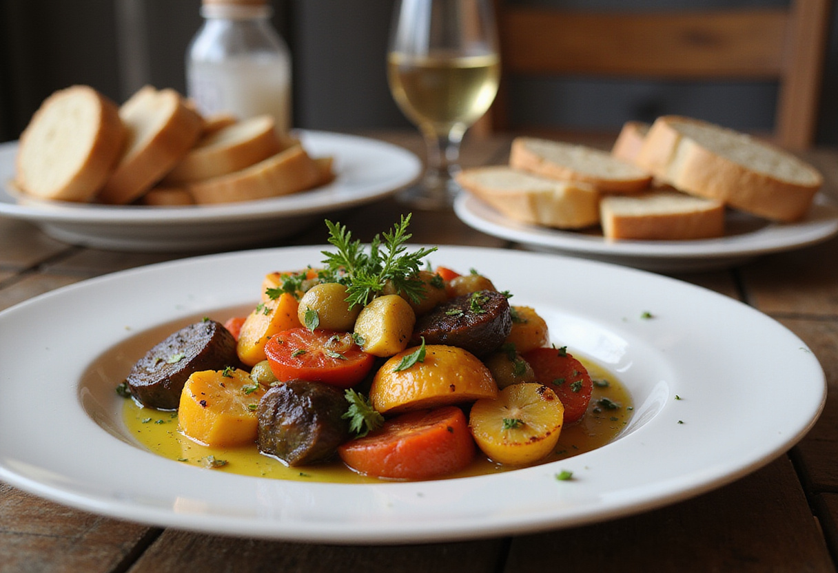 Traditional Catalan escalivada ready to serve as appetizer.