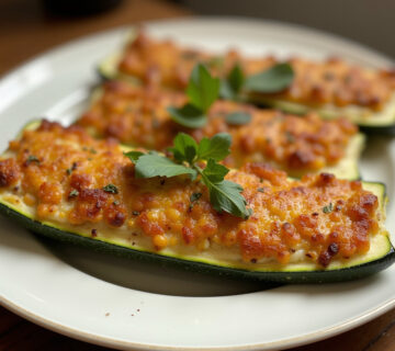 Finished Recette Facile de Courgettes Farcies au Riz, a flavorful and healthy dish.