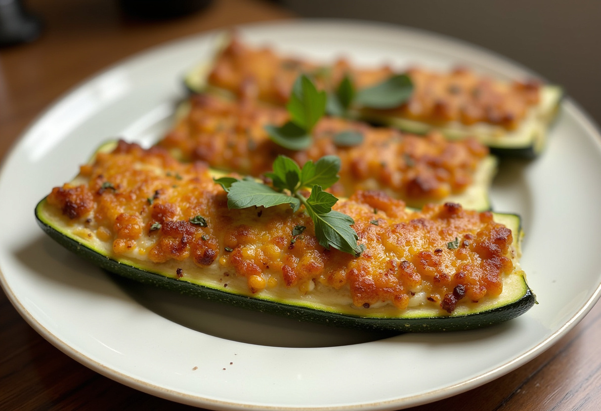 Finished Recette Facile de Courgettes Farcies au Riz, a flavorful and healthy dish.
