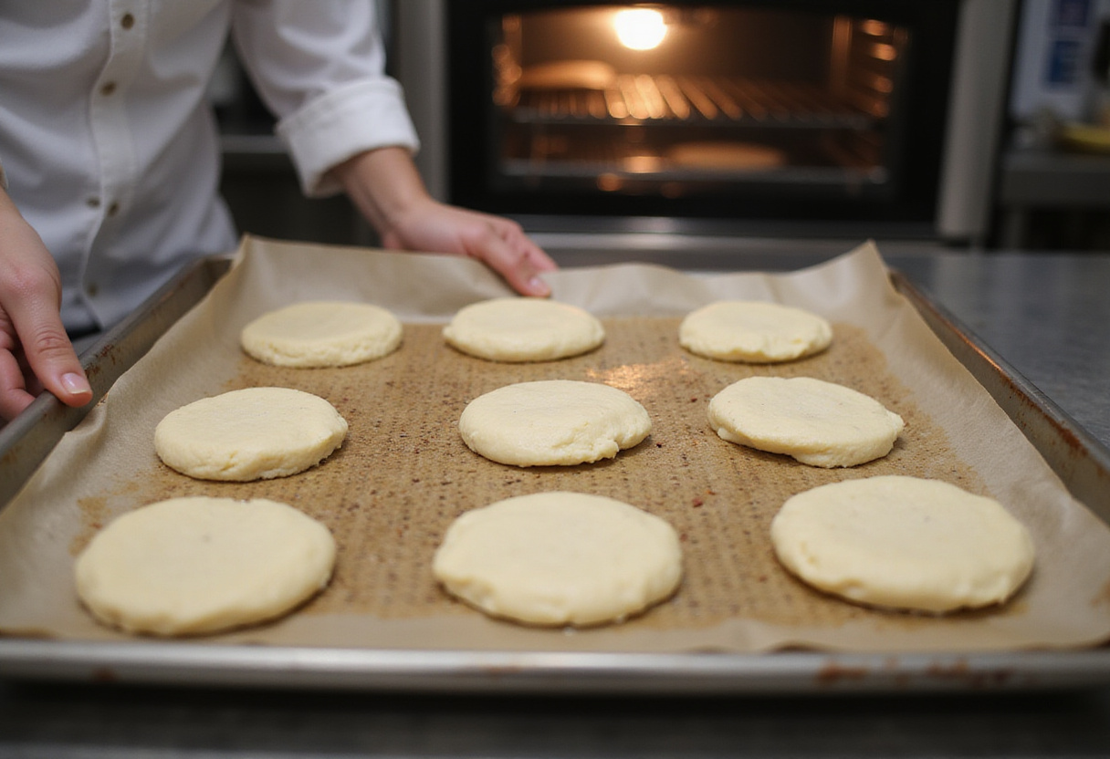 Transferring Pan De Cristal dough onto a baking sheet for baking.