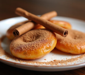 Torrijas clásicas servidas en un plato, espolvoreadas con canela y azúcar, listas para disfrutar.