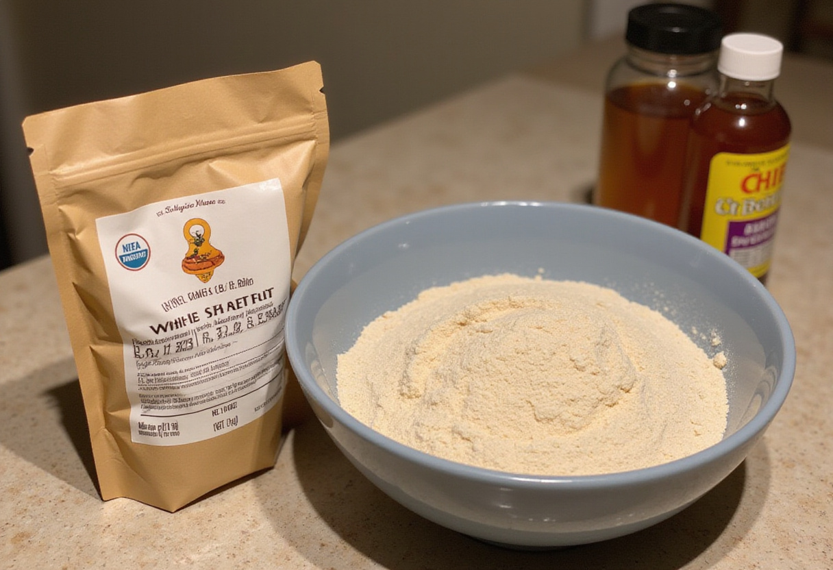 Ingredients for homemade whole wheat bread recipe.