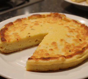 Deliciosa tortilla de patatas al microondas lista para servir.