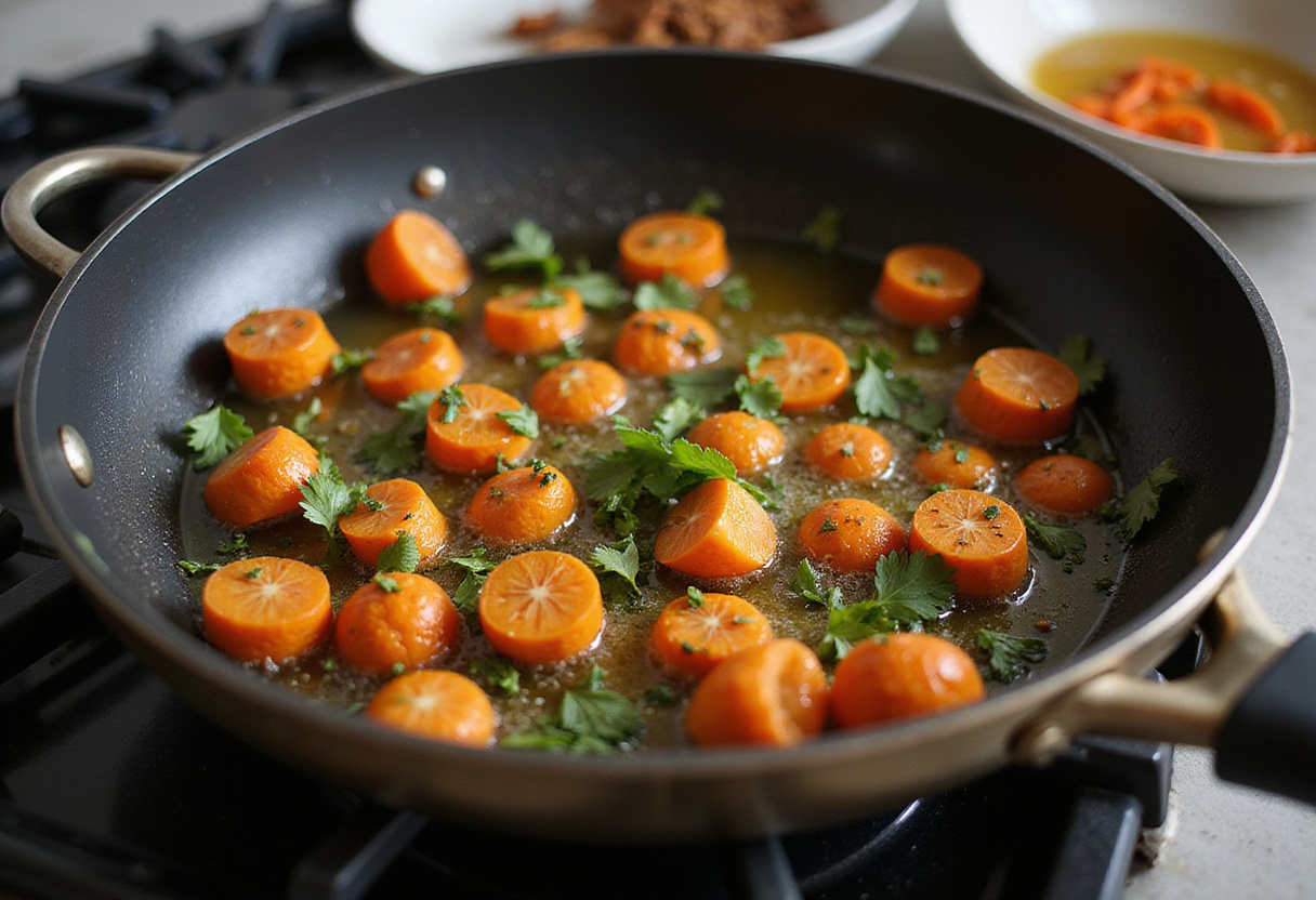 Sofrito de verduras en aceite de oliva para recetas de cenas saludables y nutritivas.