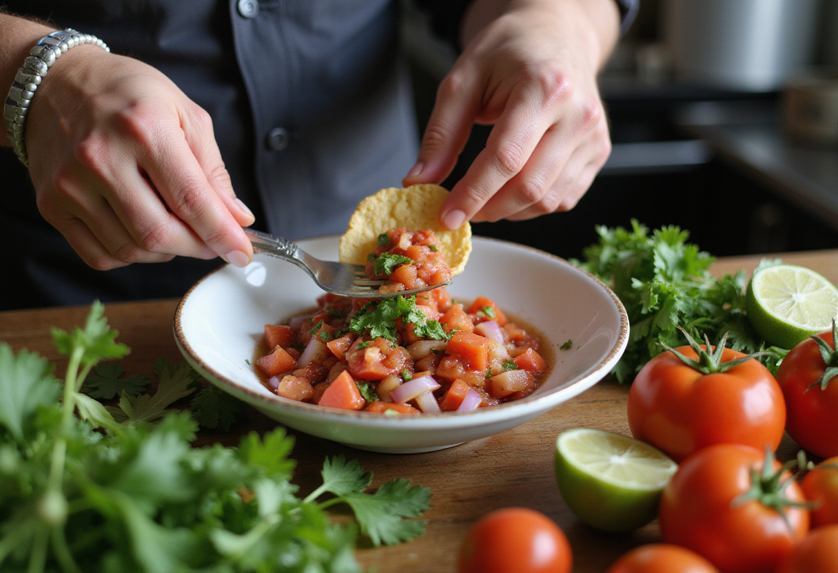 Salsa fresca preparada para Dip Habanero para complementar Banderillas Picantes.
