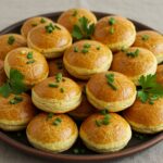 Finished bocaditos de huevo served on a platter, ideal for healthy snacking.