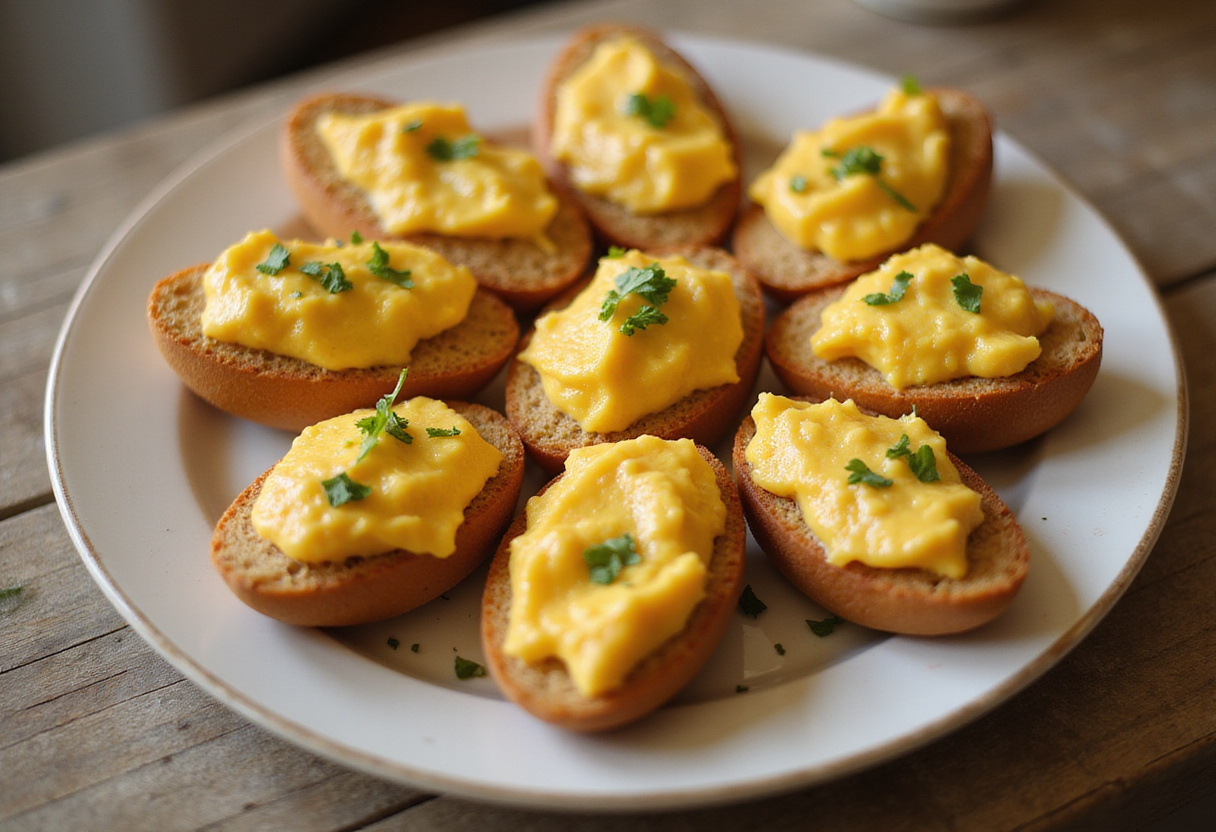Finished bocaditos de huevo served on a platter, ideal for healthy snacking.