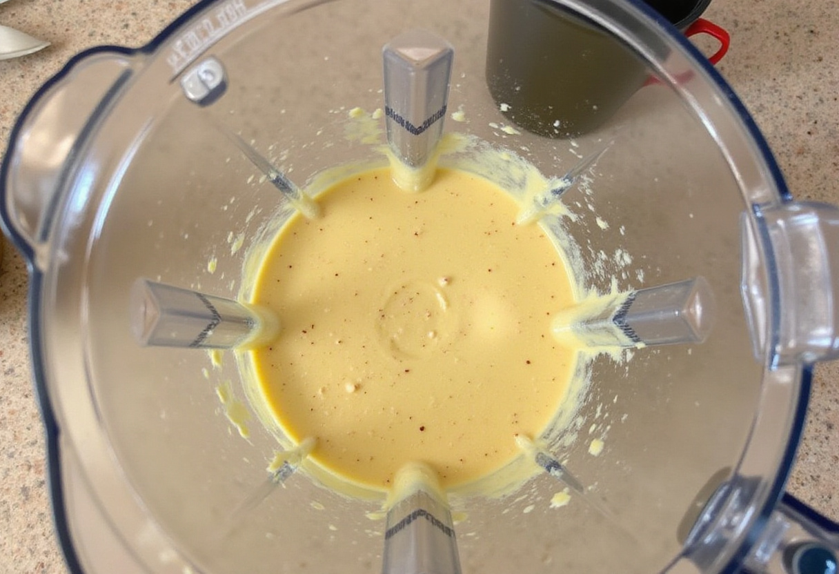 Mezclando la mezcla de harina de maíz para bolo de milho cremoso hasta que quede suave y cremosa.