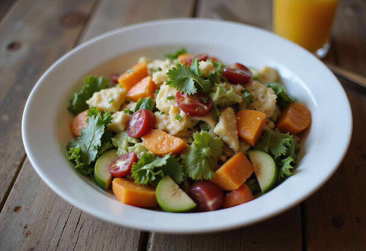 Finished ensalada campera rápida, a colorful and refreshing salad for quick meals.
