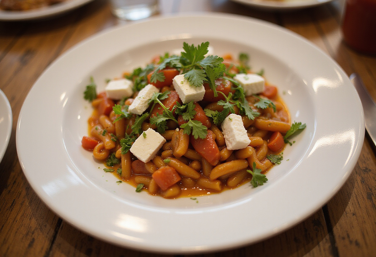 Delicious ensalada de lentejas topped with feta cheese and herbs, perfect for a healthy meal.