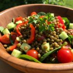 Delicious and colorful ensalada de lentejas, perfect for a summer meal.