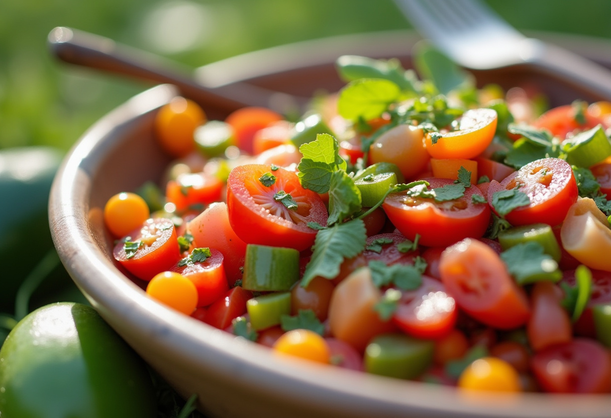 Delicious and colorful ensalada de lentejas, perfect for a summer meal.