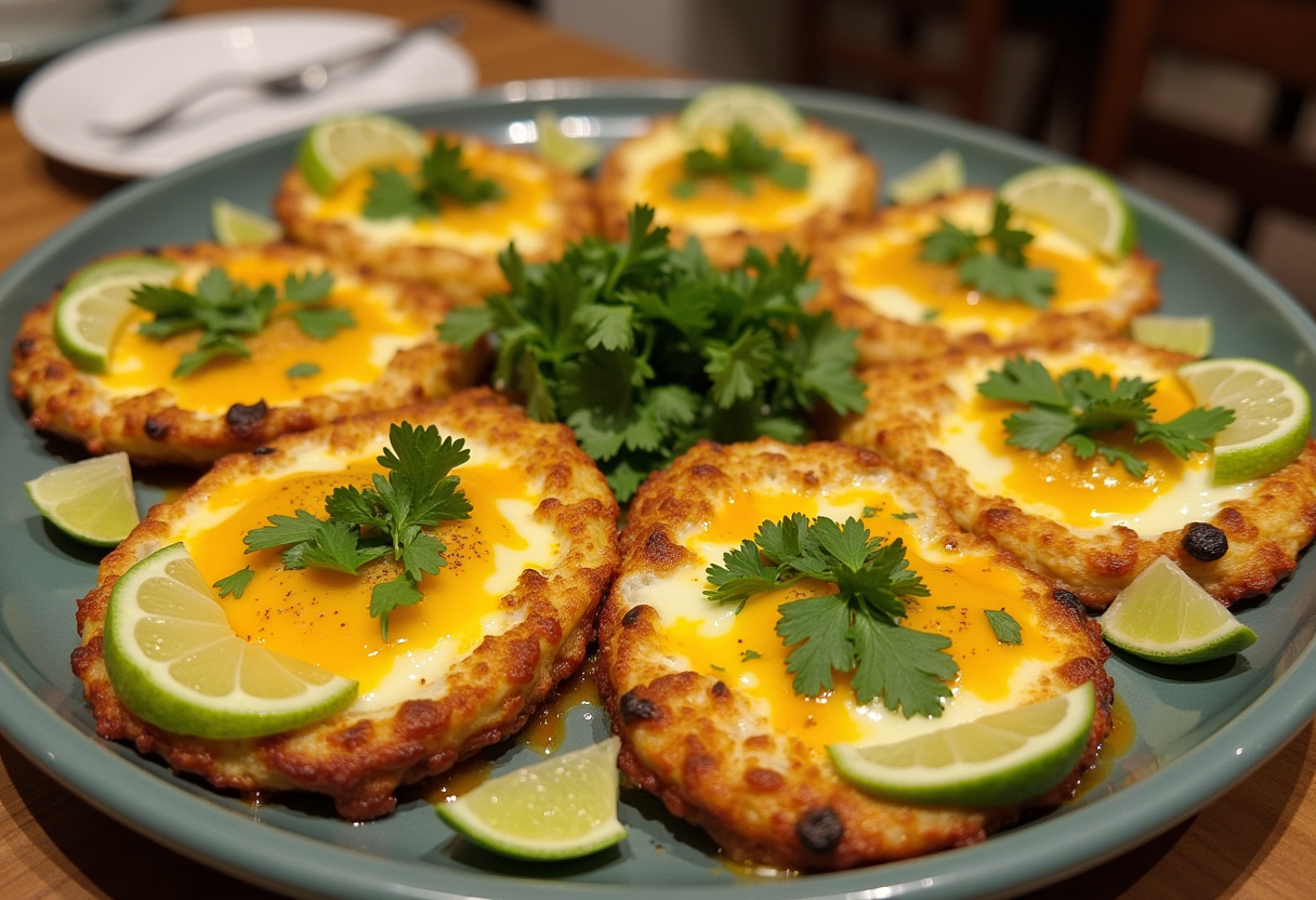 Plato de huevos rellenos con atún y aguacate, ideal para celebraciones y comidas familiares.