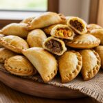 Empanadas caseras doradas y rellenas listas para disfrutar.