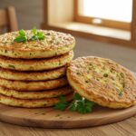 Finished Pan Turco en Sartén served with herbs, ideal for sharing.