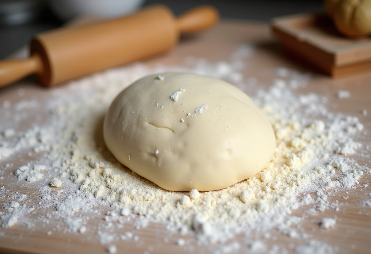 Kneading dough for Pan Turco en Sartén on a floured surface.
