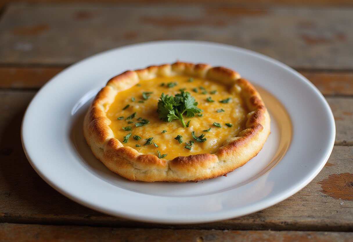 Pan de queso sin horno dorado y presentado, perfecto para servir en cualquier ocasión.