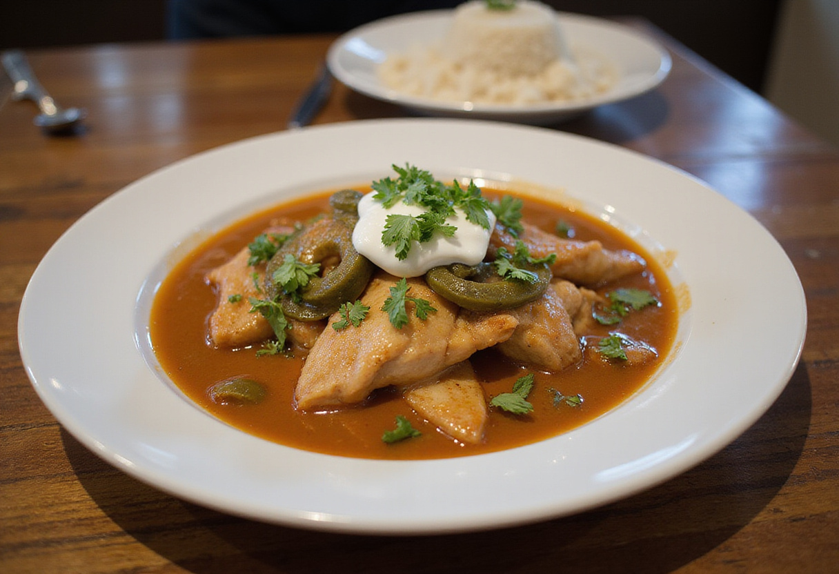 Plato final de pollo con espinacas y crema, ideal para una cena deliciosa.