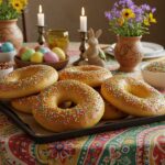 Roscas de pascua recién horneadas, perfectas para compartir durante las celebraciones de Pascua.