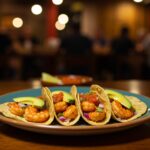 Delicious Tacos Camarón Gobernador, showcasing tacos de camarón prepared for a festive meal.