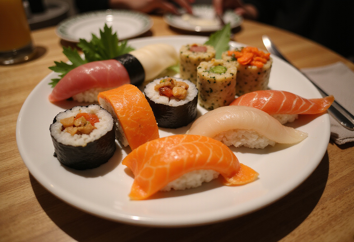 Variedad de temaki personalizados presentados de forma atractiva, perfectos para los amantes del sushi.