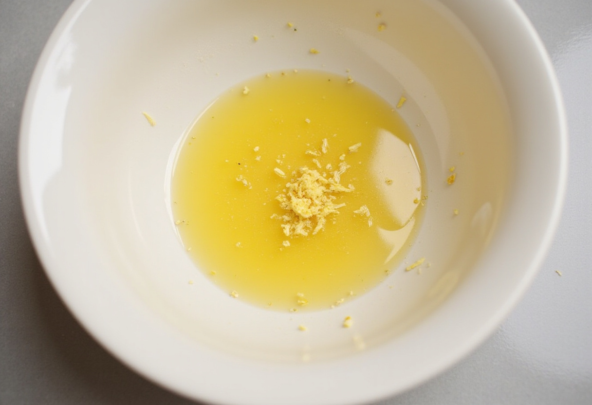 Jugo de limón y ralladura preparados para la receta de Torta de Limón.