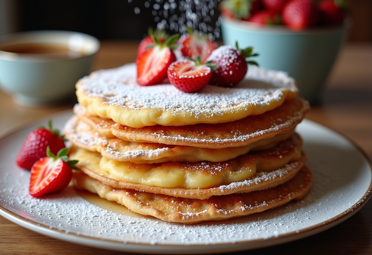 Tostadas francesas listas con azúcar en polvo, perfectas para un desayuno fácil y delicioso.