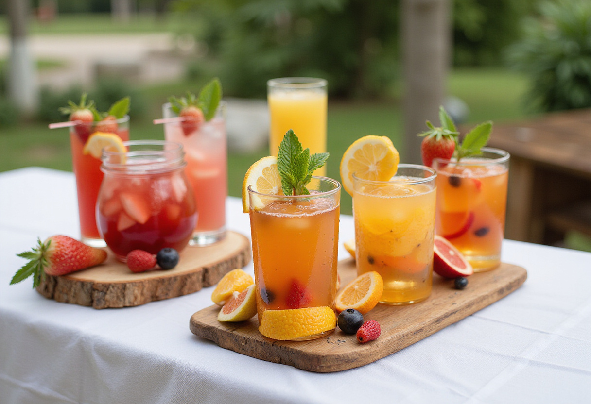 Aguas infusionadas al estilo Watertok listas para disfrutar, una bebida refrescante y saludable.