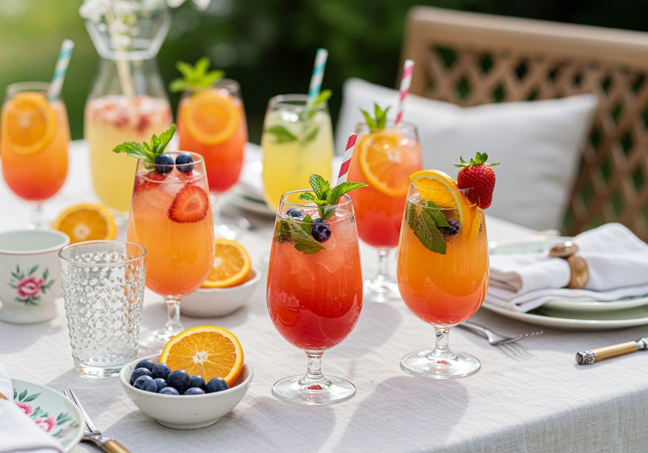 Refreshing aguas infusionadas served in stylish glasses, perfect for healthy hydration.