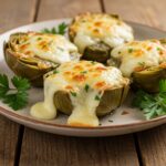 Alcachofas al horno con mozzarella, un plato delicioso y atractivo para cualquier cena.