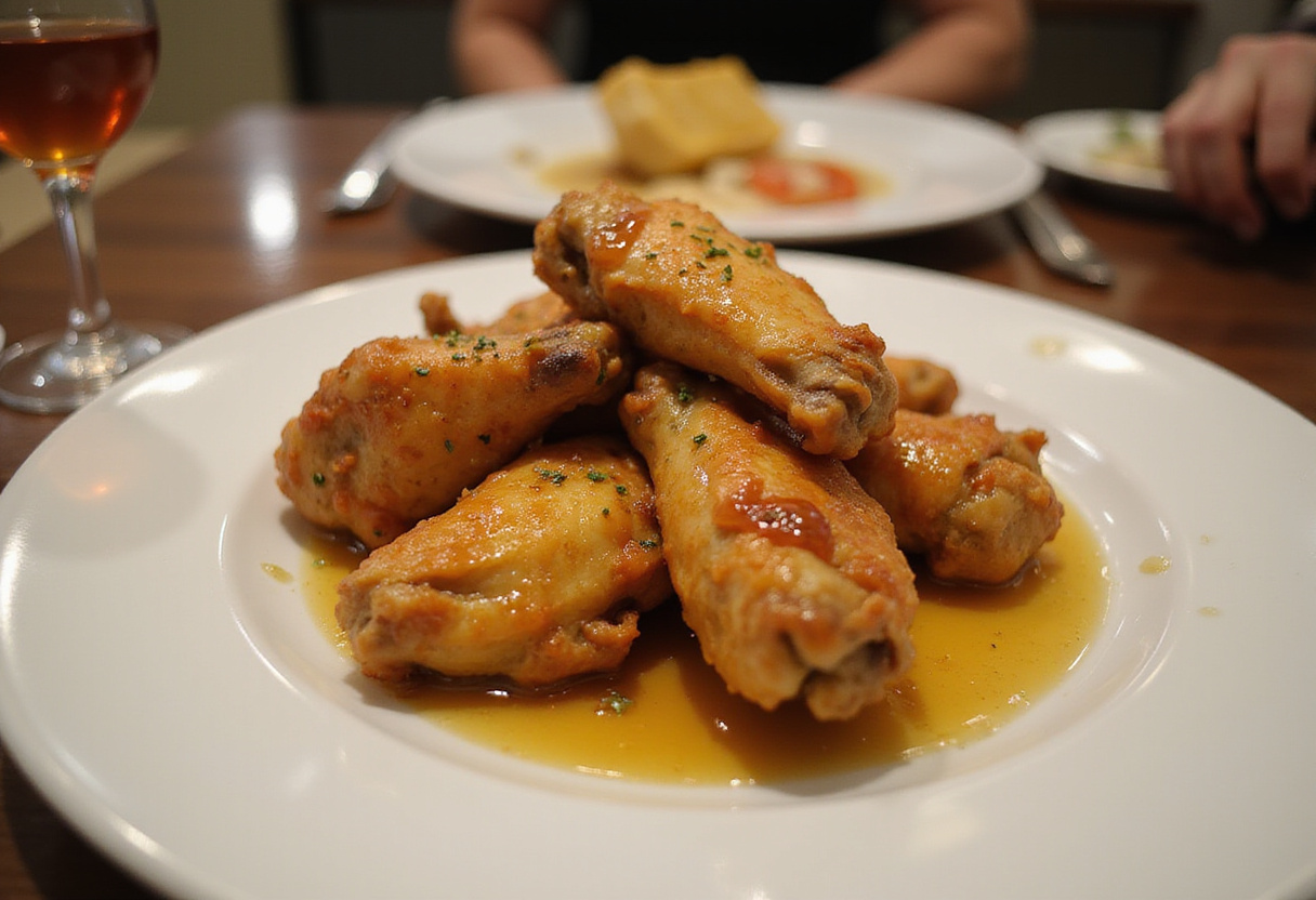 Alitas de pollo al limón y pimienta con toque de miel, perfectas para disfrutar.