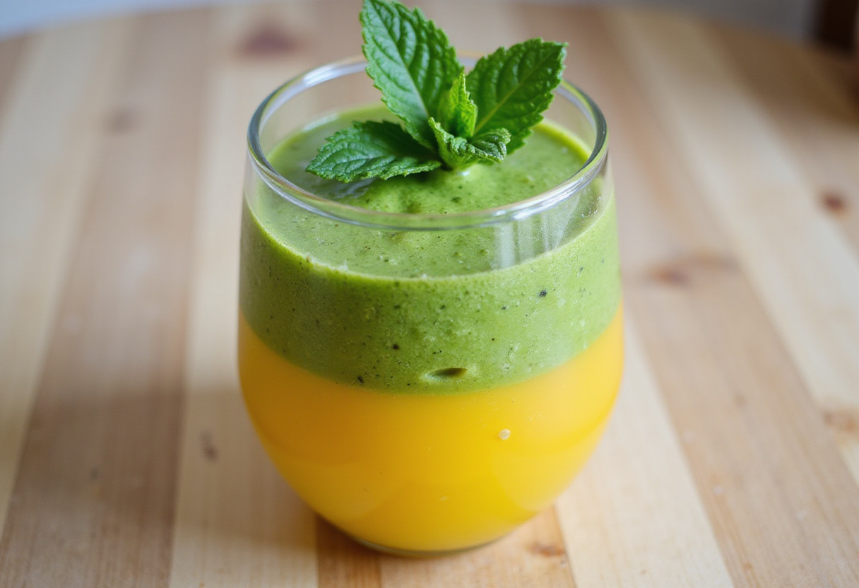 Vaso lleno de bebida detox de frutas lista para ser disfrutada en verano.