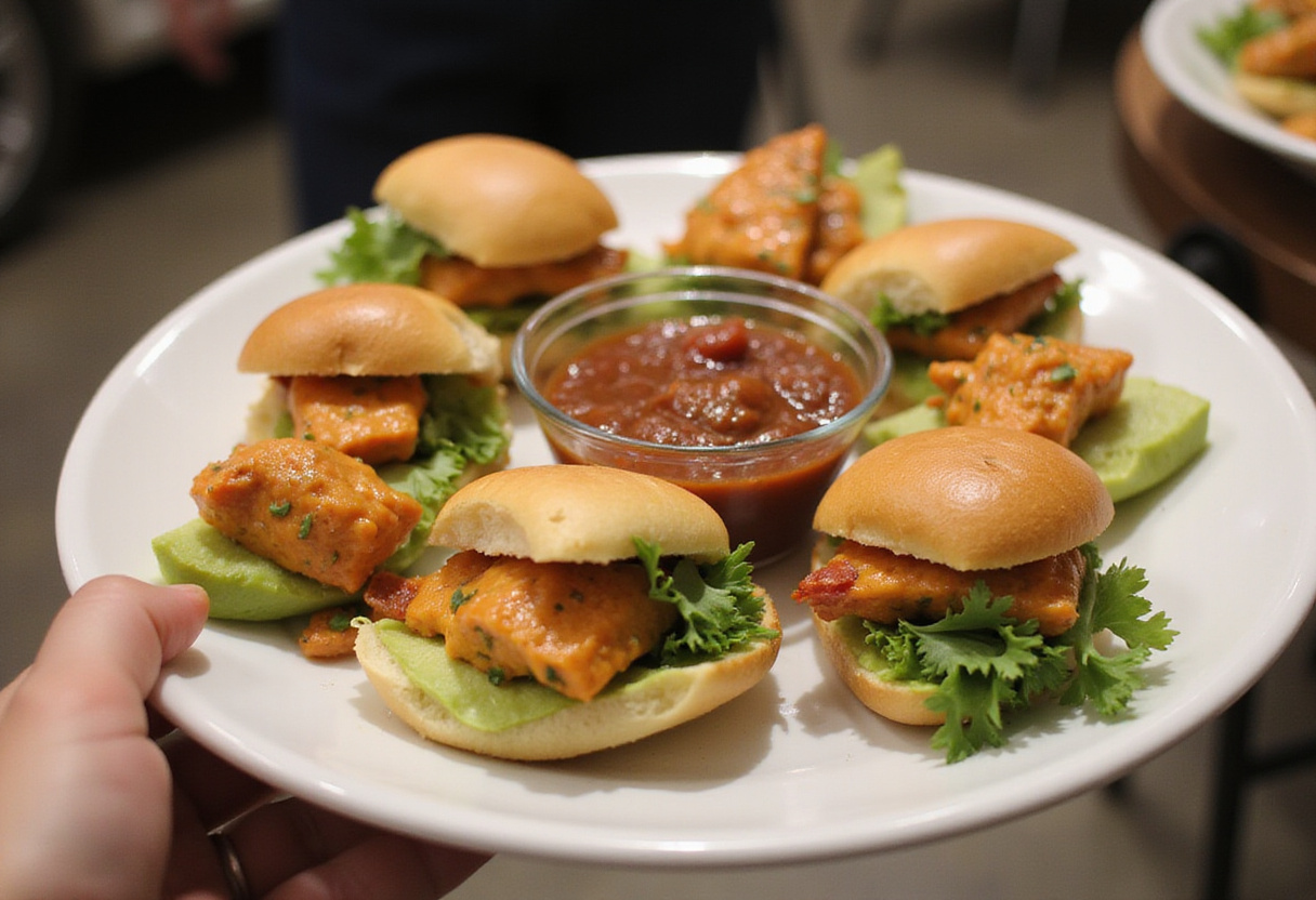 Bocaditos con sabor a pepinillos decorados, ideales para reuniones y celebraciones.