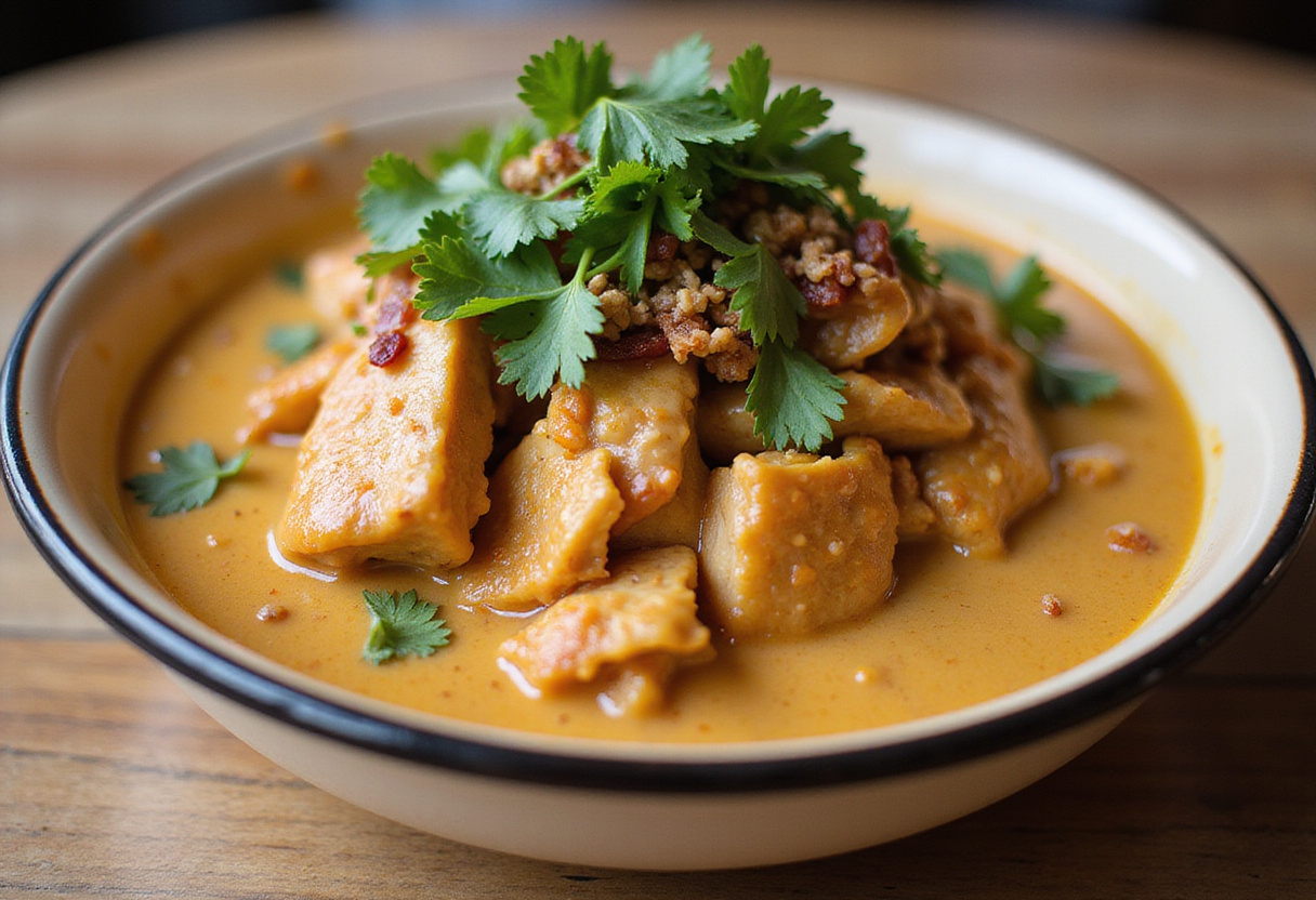 Bowl de Pollo Bang Bang servido en un plato, crujiente y cremoso, ideal para disfrutar.