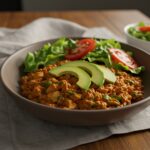 Delicious Carne Molida con Camote al Sartén served with fresh toppings for a quick and healthy meal.