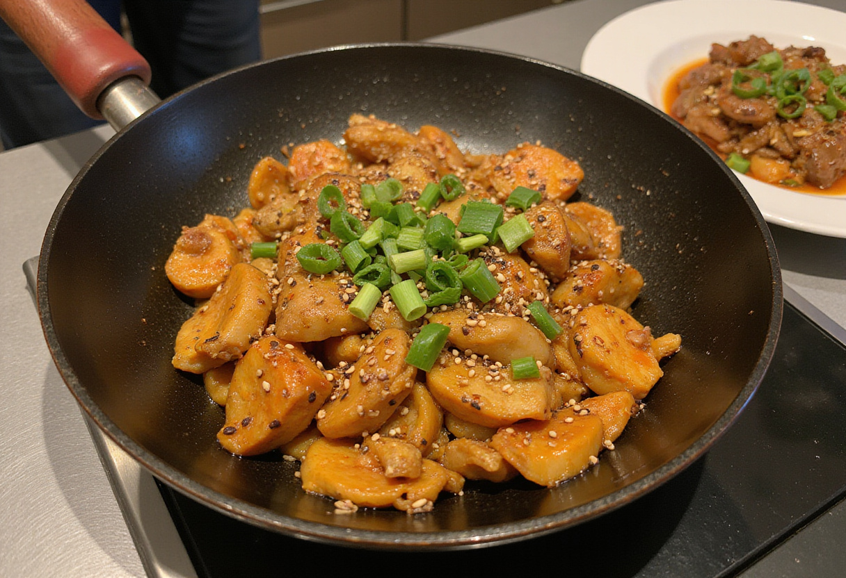 Salteado de carne y brócoli listo para servir de la deliciosa receta de Carne y Brócoli al Estilo Chino.