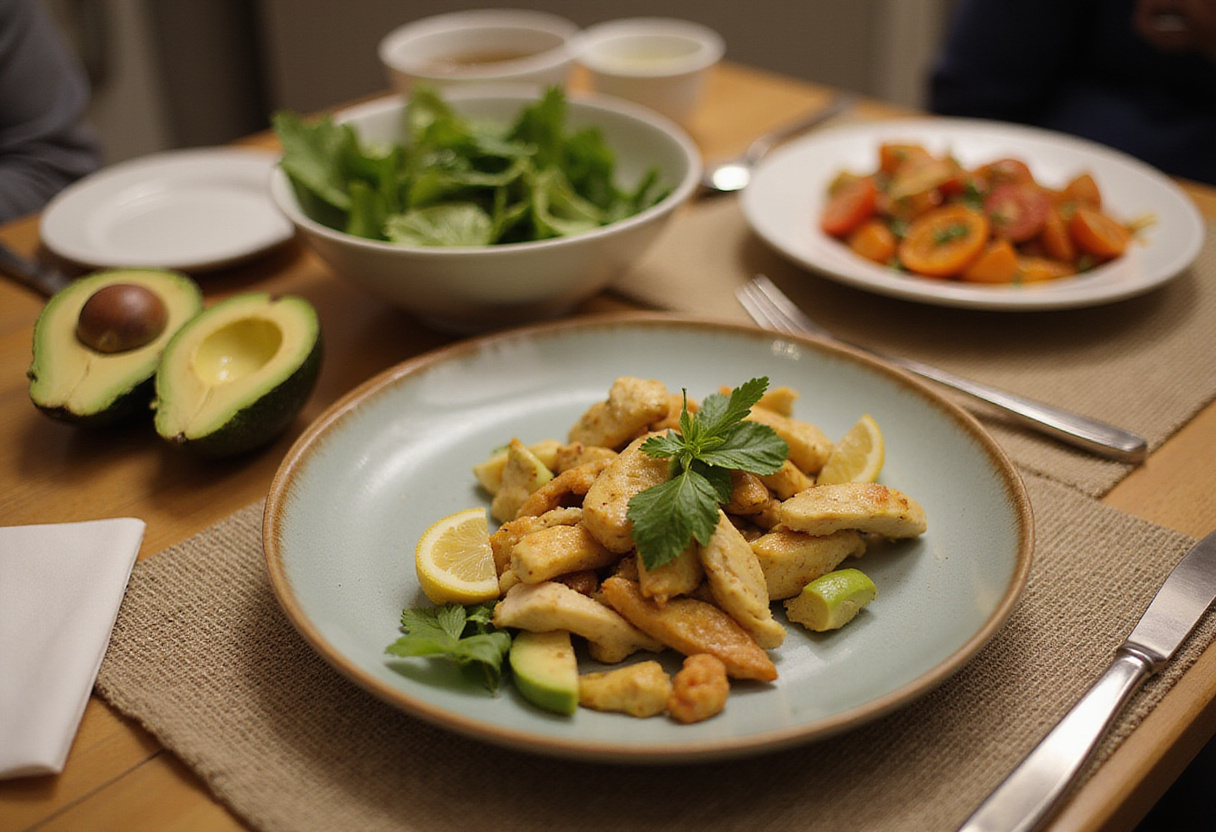 Ready-to-serve plate of chicken and vegetables for a quick keto dinner.