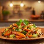 Finished ensalada de zanahoria presented beautifully, perfect for a healthy and delicious meal.